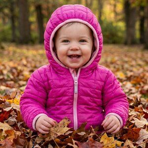 CAT & JACK Pink Baby Puffer Fall Winter Jacket Size 18 Months EUC